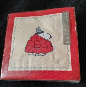 Graphique Snoopy Peanuts 40 Winter Cocktail Napkins NEW